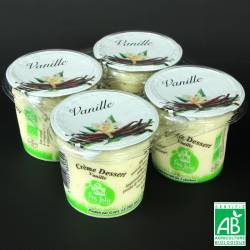 Crème dessert vanille au lait entier pasteurisé Bio de vache 125 g x 4