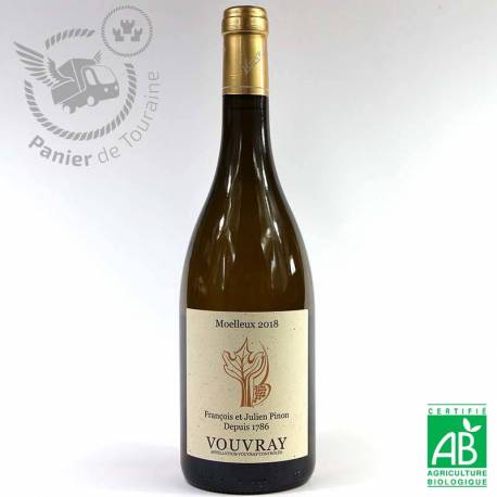 Vin Vouvray blanc moelleux 2018 AOC BIO 75 cl