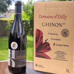 Vin Chinon rouge 2020 AOP HVE Argilo-Calcaire Cuvée confidence BIB 5 L