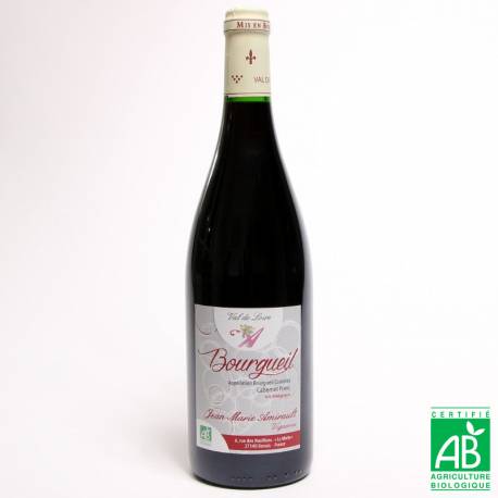 Vin Bourgueil rouge 2018 AOC Bio 75 cl