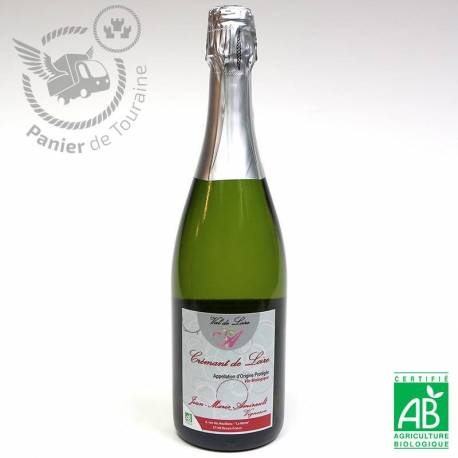 Vin blanc pétillant Crémant de Loire Brut AOP BIO 75 cl